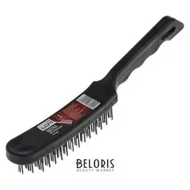 Щетка металлическая ручная Lom, пластиковая рукоятка, 5-рядная