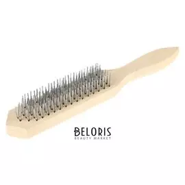 Щетка проволочная Hobbi, стальная, деревянная рукоятка, 6 рядов