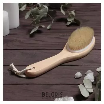 Щётка банная с ручкой, натуральная щетина