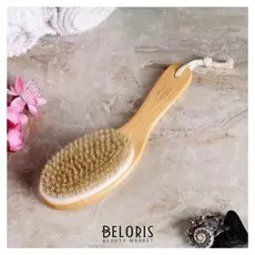 Щётка натуральная с ручкой, гладкая