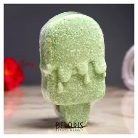 Шипучая бомбочка "Мороженка" с ароматом яблока, зелёная