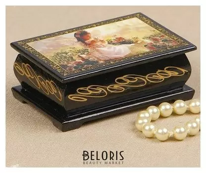 Шкатулка «Ангел с котенком», 6×9 см, лаковая миниатюра