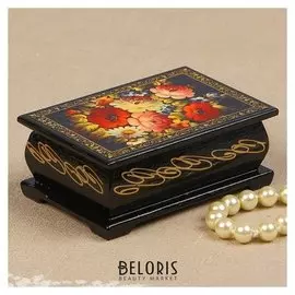 Шкатулка «Цветочная роспись», 6×9 см, лаковая миниатюра