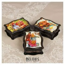 Шкатулка «Деревня», 12,5×16,5 см, лаковая миниатюра