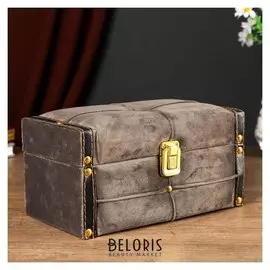 Шкатулка дерево бархат "Серая дымка" 11х13х20 см