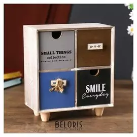 Шкатулка дерево комод 4 ящика "Стиль" 22х10,1х19,6 см