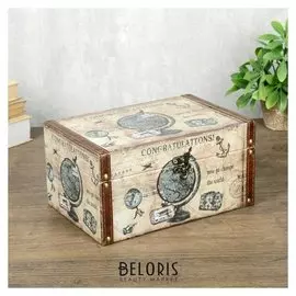 Шкатулка дерево кожзам "Измени мир к лучшему" 12х16х24 см