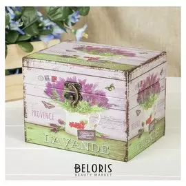 Шкатулка дерево "Лаванда в кувшине" 12х16х12 см