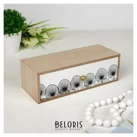 Шкатулка дерево "Листья-одуванчики" 8х25х9 см