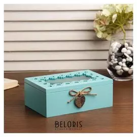 Шкатулка дерево "Окантовка из сердец" 6х17х11 см