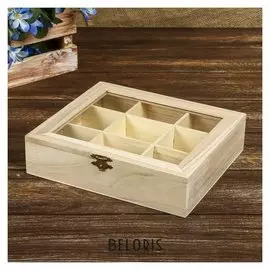 Шкатулка дерево под роспись со вставкой "Для мелочей" 9 делений 5х18х21 см