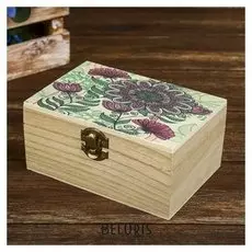 Шкатулка дерево "Сказочные цветы" 7х15х10,5 см