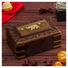 Шкатулка дерево "Слоник" 15х10х6