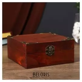 Шкатулка дерево состаренная "Средневековье" сундучок с заклёпками 7х15х15 см