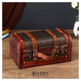 Шкатулка дерево состаренная "Ветвь с цветами" чемодан 11,5х24х16 см