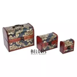 Шкатулка "Искусство", набор3 шт., 19.5х14.5х12.5 см, 13.5х11х8 см, 9.5х5х8 см