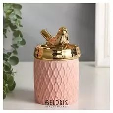 Шкатулка керамика "Золотая птичка" 13х7,5х7,5 см
