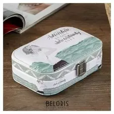 Шкатулка кожзам для украшений "Девушка-весна у моря" 4,5х15х10 см