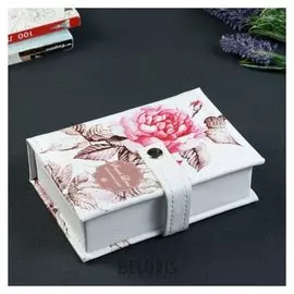 Шкатулка кожзам для украшений "Роза. любовь с первого взгляда" 4,5х15,5х10,5 см