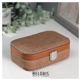 Шкатулка кожзам для украшений "Шоколад" комбинированная 4,5х10х15 см