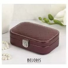 Шкатулка кожзам для украшений "Стёганная" бордо 4,5х10х15 см