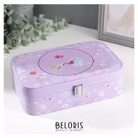 Шкатулка кожзам для украшений "Влюбленные котики" 7х14,5х22 см