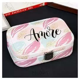 Шкатулка кожзам для украшений "Золотые веснушки" миниатюра 4,5х15х10 см