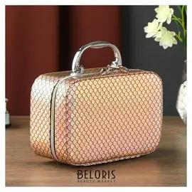 Шкатулка кожзам с зеркалом "Чешуя русалки" 19,4х12,5х8 см