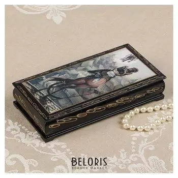 Шкатулка - купюрница «Кот», 8,5×17 см, лаковая миниатюра