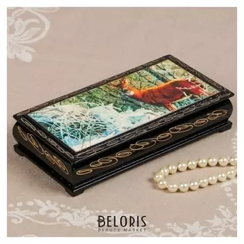 Шкатулка - купюрница «Охота», 8,5×17 см, лаковая миниатюра