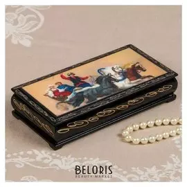 Шкатулка - купюрница «Тройки», 8,5×17см, лаковая миниатюра