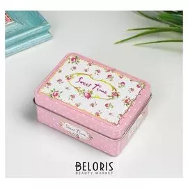 Шкатулка металл "Цветочный прованс" 3х7,5х5,5 см