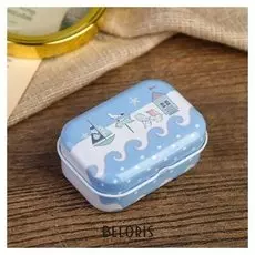 Шкатулка металл "Кораблики" 2,5х5,5х4 см