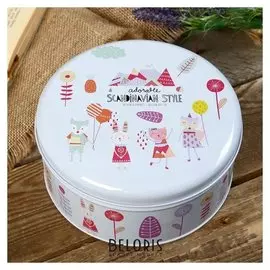 Шкатулка металл круглая "Праздник зверей" 7,7х17х17 см