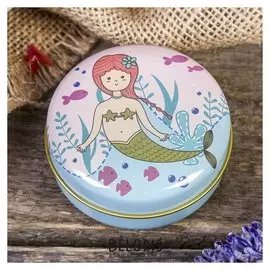 Шкатулка металл круглая "Русалка" 3х6,5х6,5 см