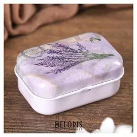 Шкатулка металл "Лаванда" 2,5х5,5х4 см