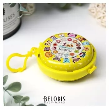 Шкатулка металл на карабине "Зоопарк и пончики" 8,2х8,2х3,5 см