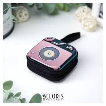 Шкатулка металл на молнии с петелькой "Проигрыватель" 6,5х6,5х3 см