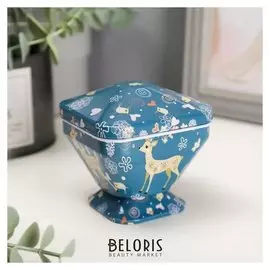 Шкатулка металл "Оленёнок" 8х7,5х7,5 см