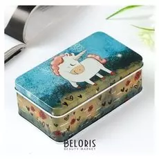 Шкатулка металл прямоугольник "Единорог" 4х6,5х11,5 см