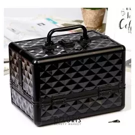 Шкатулка металлокаркас 3D "Грани" чёрная 17х25х17 см
