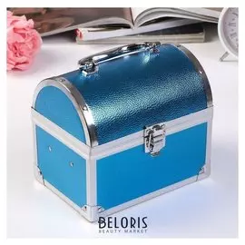 Шкатулка металлокаркас сундучок "Рептилия" синяя 15,5х18х12,5 см