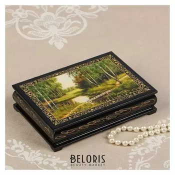 Шкатулка «Мостик через ручей», 11×16 см, лаковая миниатюра