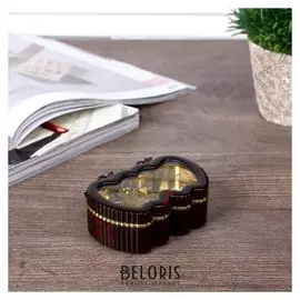 Шкатулка музыкальная "2 яблока" 3х7,2х5 см