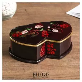 Шкатулка музыкальная механическая "Розы" 7х20х11 см