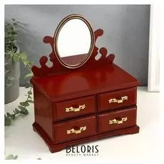 Шкатулка музыкальная механическая с зеркалом "Комод"