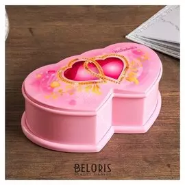 Шкатулка музыкальная механическая "Сплетение сердец" 7х20,5х12 см