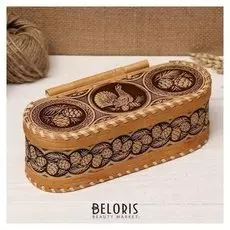 Шкатулка на шарнирах "Глухарь", 20х8*хh6 см, береста