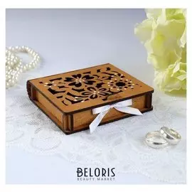 Шкатулка под кольца "Цветочная", 10х9,5х2,6 см