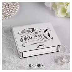 Шкатулка под кольца "Хохлома", белый, 10х9,5х2,6 см